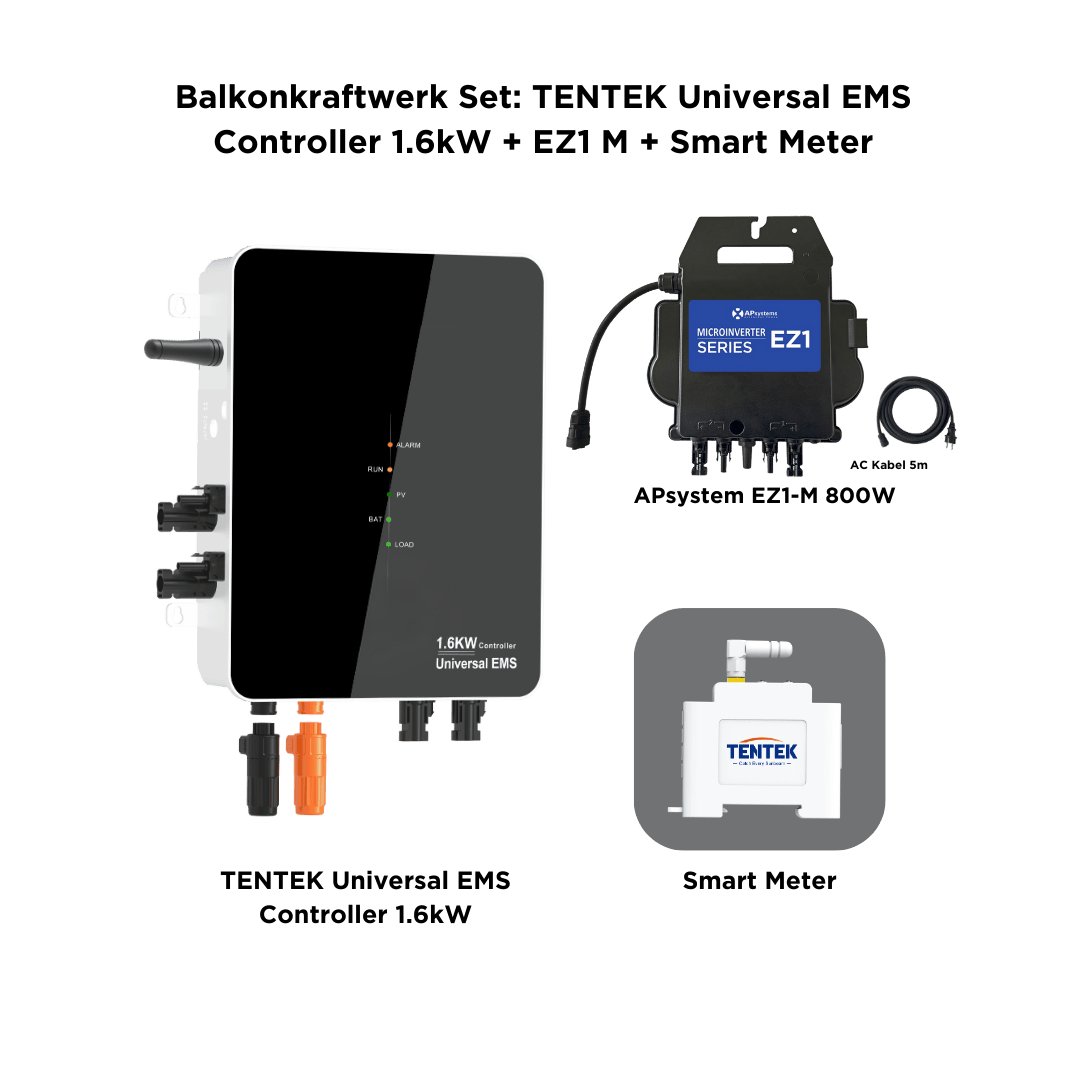 TENTEK Universal EMS Controller 1.6kW con APsystems EZ1 y Smart Meter