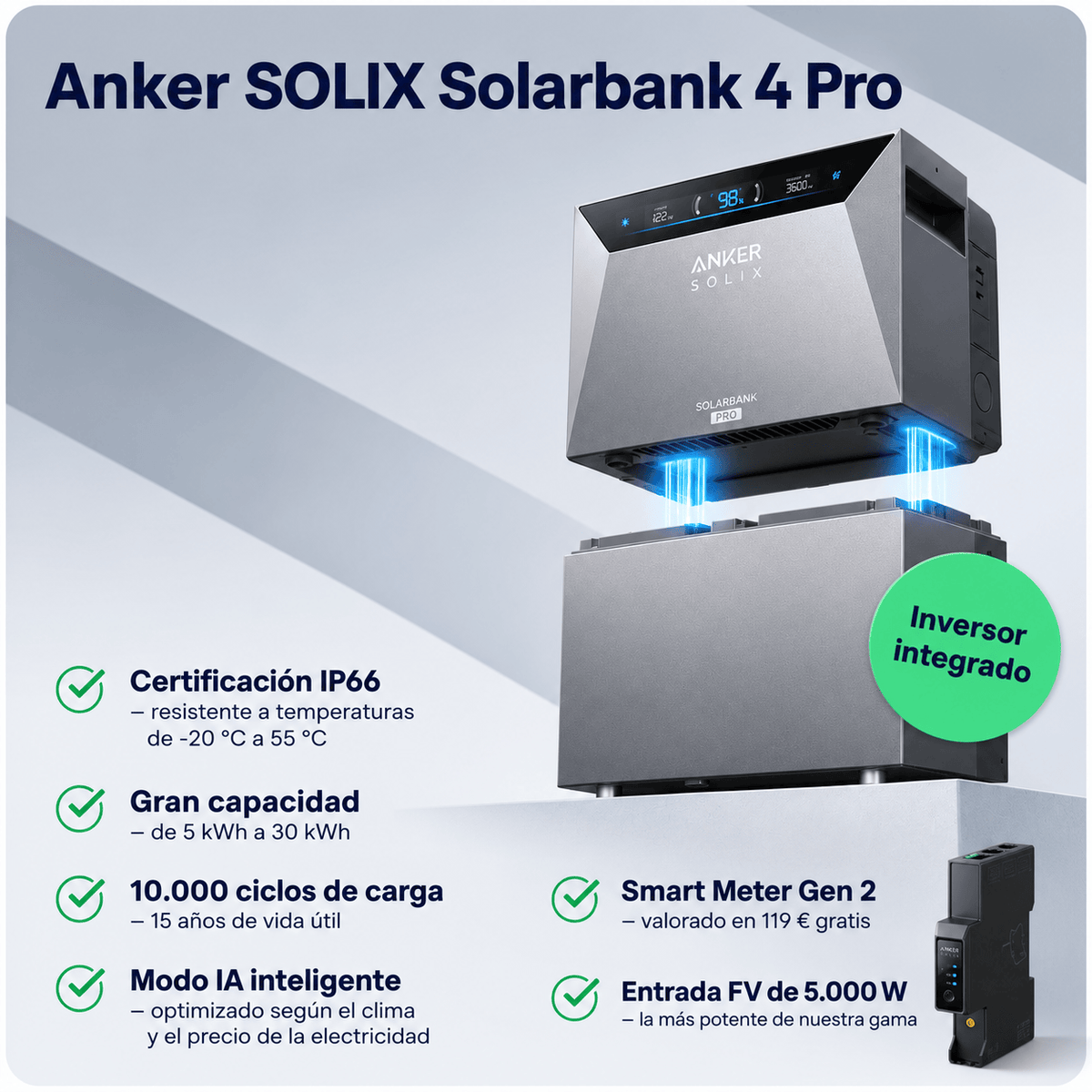 Anker SOLIX Solarbank 4 E5000 Pro | Plug & Play | Instalación 10 Minutos
