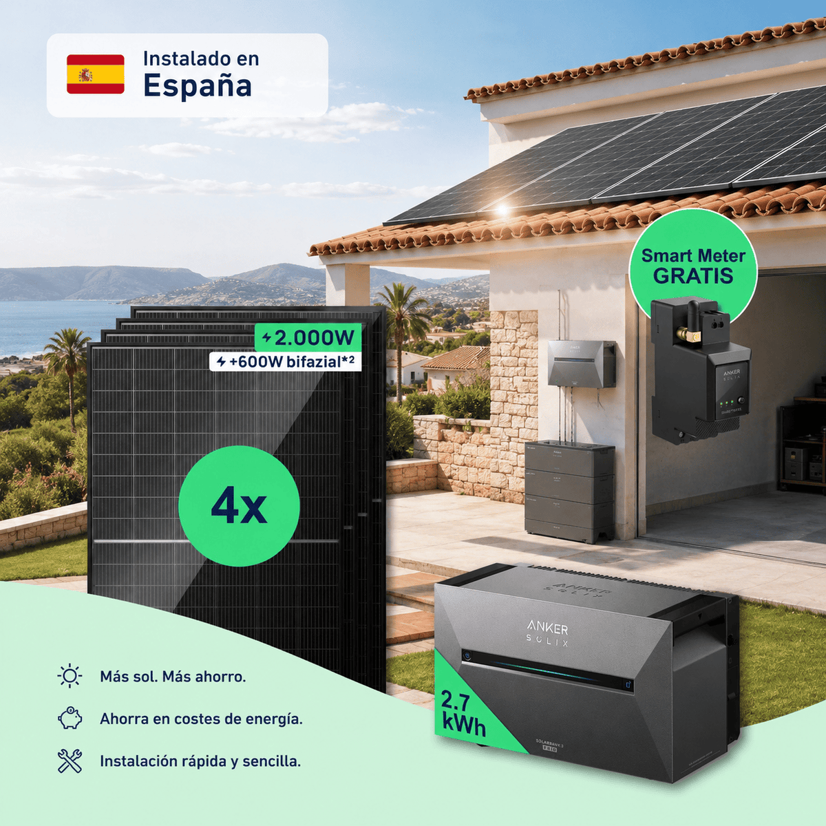 SolFuerza Starter 2000W – Instalación balcón sin obras España