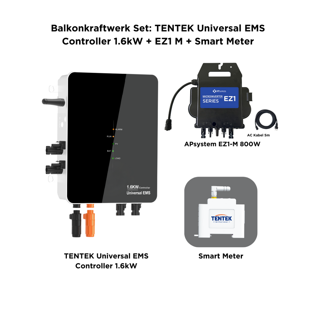 TENTEK Universal EMS Controller 1.6kW + EZ1 Mikrowechselrichter mit Smart Meter