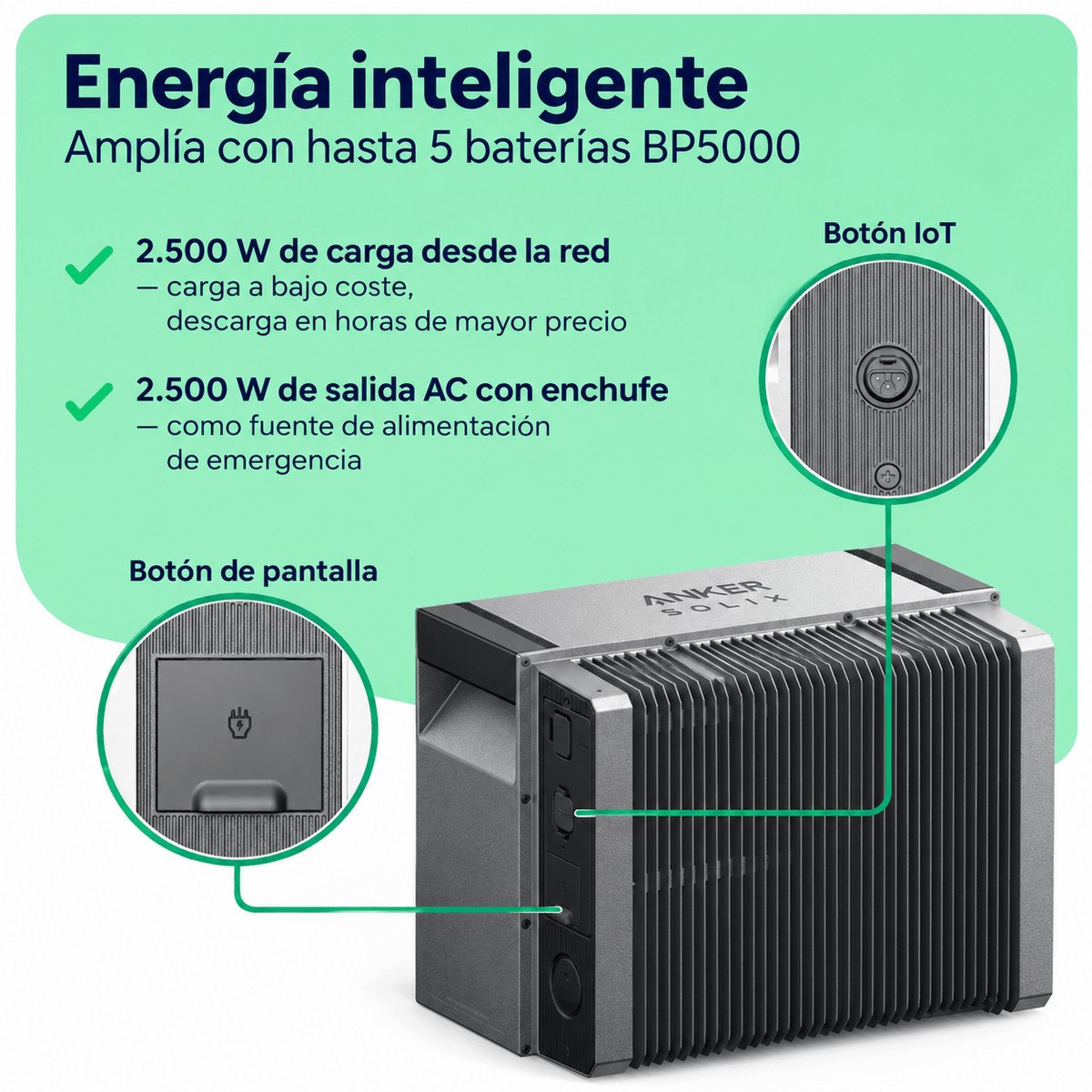 Anker SOLIX Solarbank 4 E5000 Pro | Plug & Play | Instalación 10 Minutos