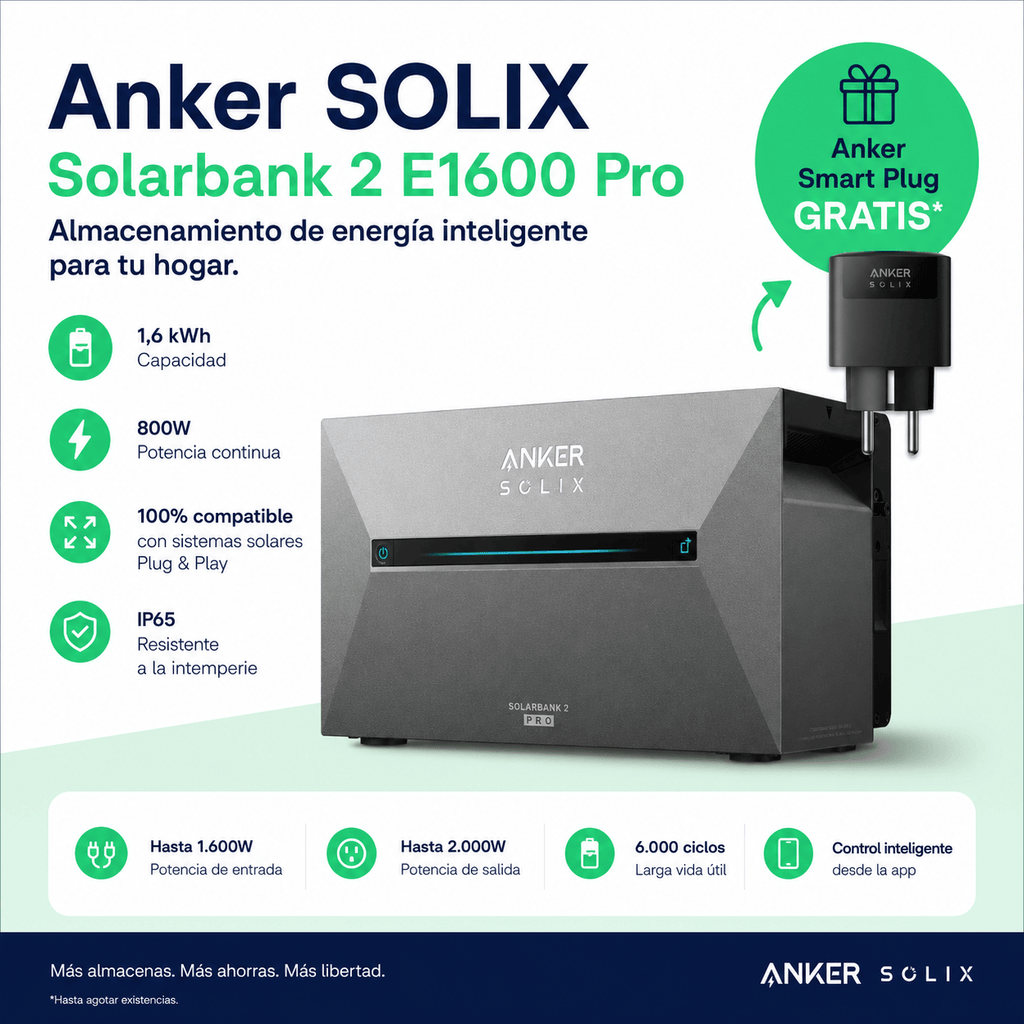 Anker SOLIX Solarbank 2 E1600 Pro + Anker Smart Plug gratis