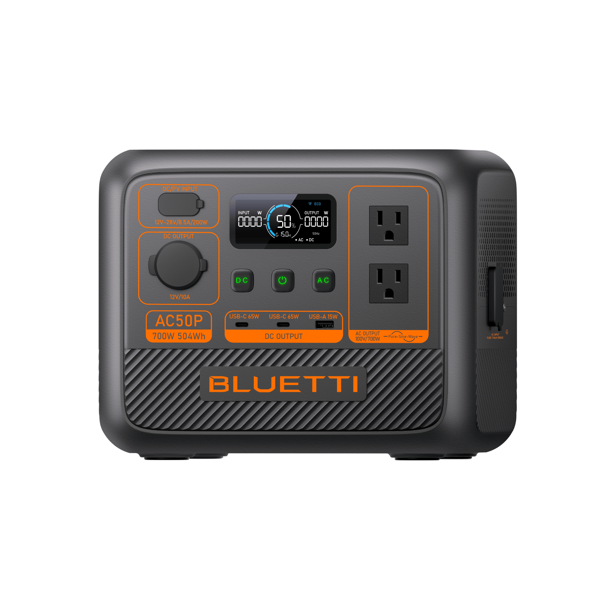BLUETTI AC50P puertos y conexiones