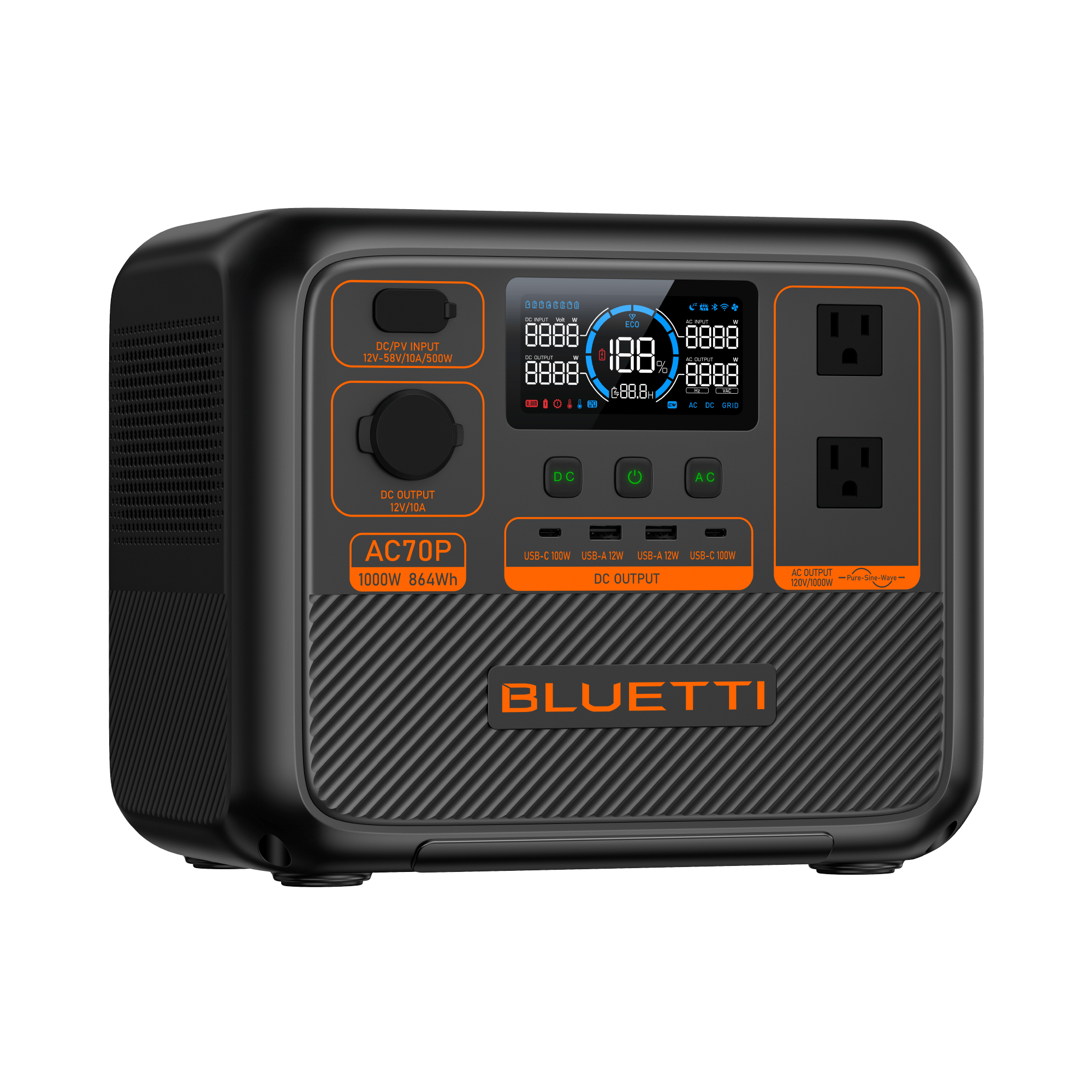 BLUETTI AC70P batería LiFePO4 y expansión