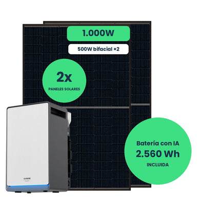 Kit Solar 1000W con batería Conow Lyra 2500 Pro y 2 paneles solares Jolywood 500W