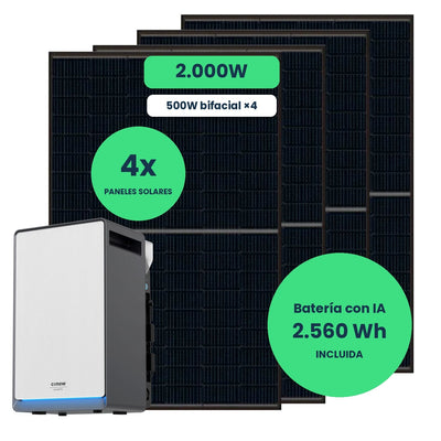 Kit Solar 2000W con batería Conow Lyra 2500 Pro y 4 paneles solares Jolywood 500W