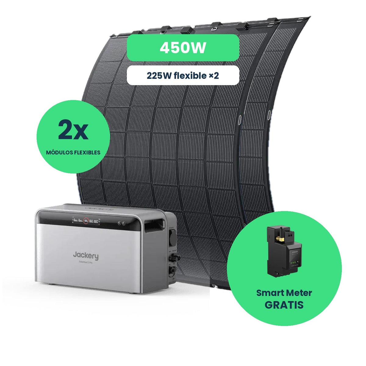 Kit Solar 450W con Batería Jackery SolarVault 3 Pro para Autoconsumo | Plug & Play