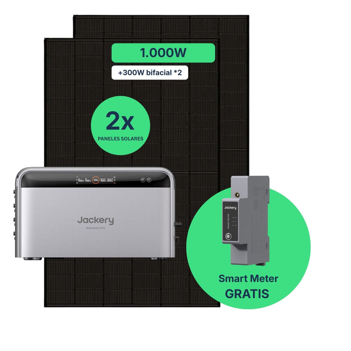 Kit Solar 1000W con Batería Jackery SolarVault 3 Pro para Autoconsumo | Plug & Play