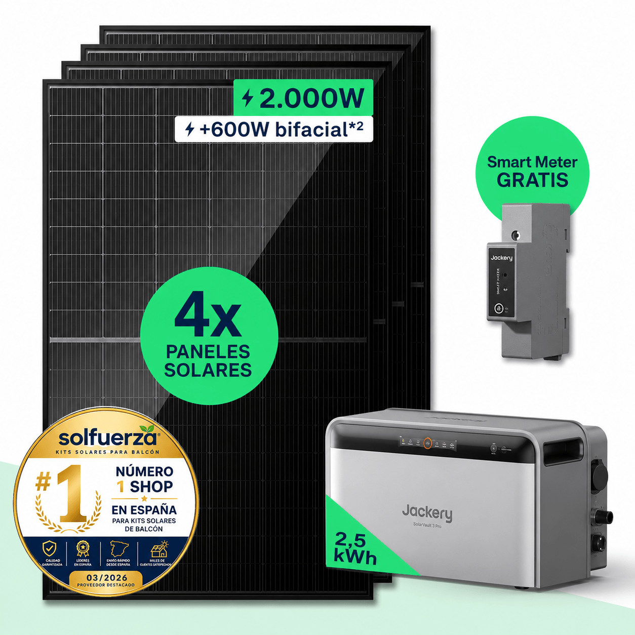 SolFuerza Starter 2000W + Jackery SolarVault 3 Pro kit solar completo