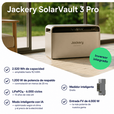 SolFuerza Starter 1000W Jackery batería 2,5 kWh Smart Meter incluido