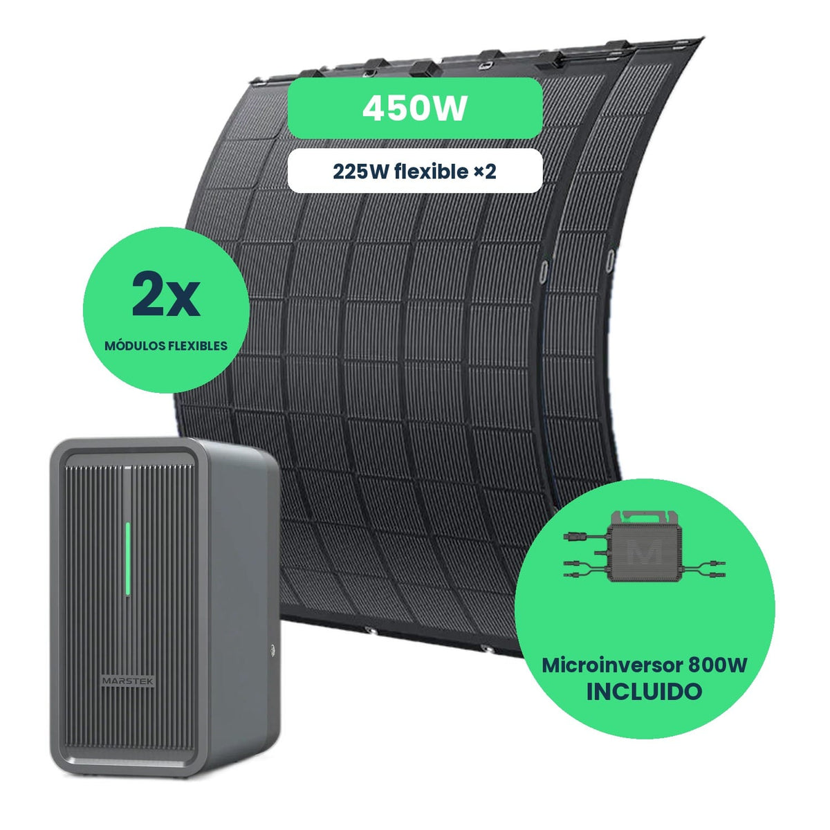 Kit Solar 450W con Batería Marstek Saturn B2500-D para Autoconsumo