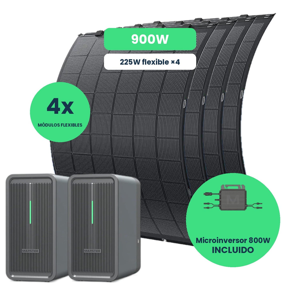 Kit Solar 900W con Batería Marstek Saturn B2500-D para Autoconsumo