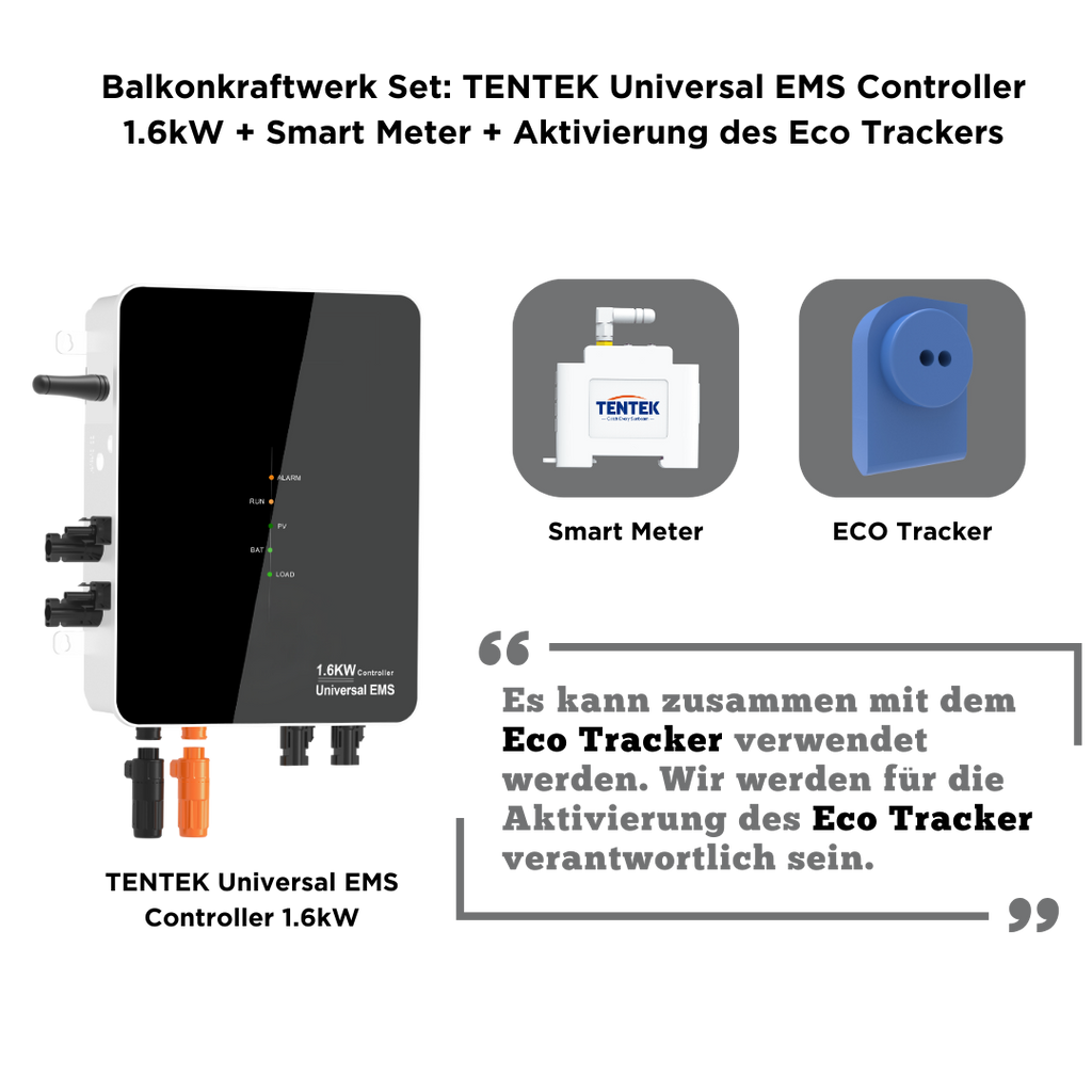 ⚡ TENTEK Universal EMS Controller 1.6kW + Smart Meter + Activación Ecotracker