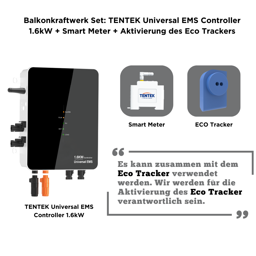 ⚡ TENTEK Universal EMS Controller 1.6kW + Smart Meter + Activación Ecotracker