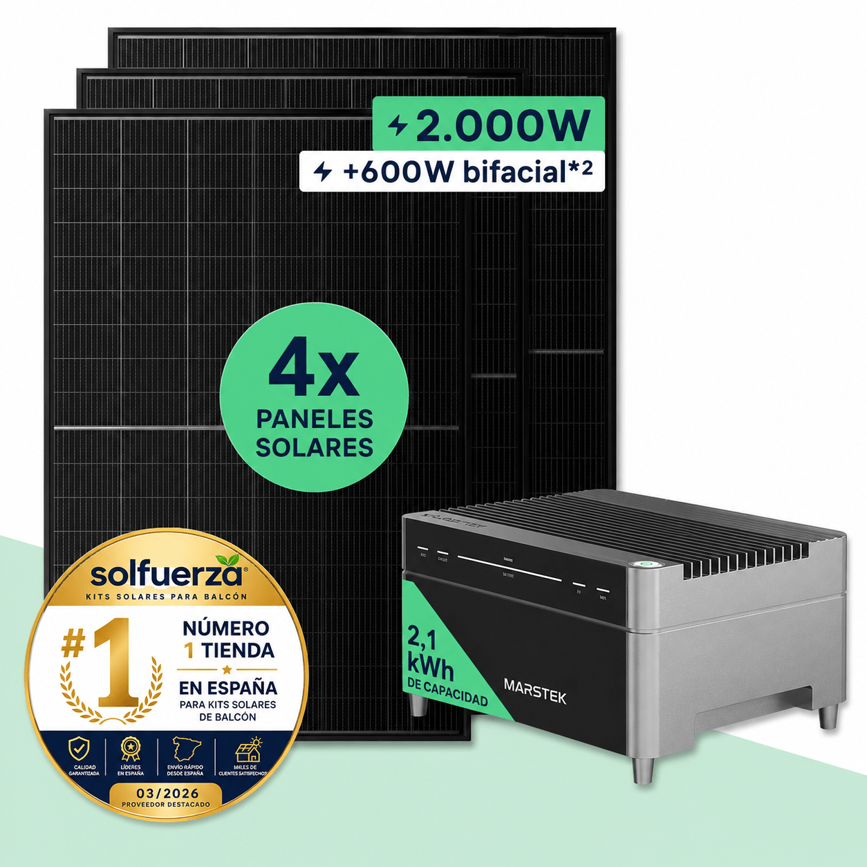 Solfuerza Lite 2.000 W + Marstek Venus A | Plug & Play