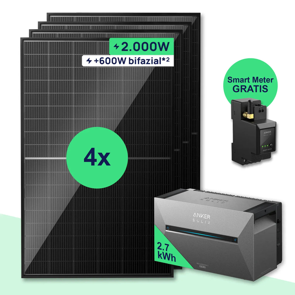 SolFuerza Starter 2000W Anker Solarbank 3 Pro – Vista detalle kit solar balcón