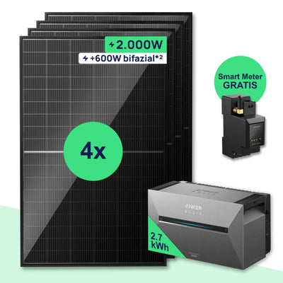 SolFuerza Starter 2000W Anker Solarbank 3 Pro – Vista detalle kit solar balcón