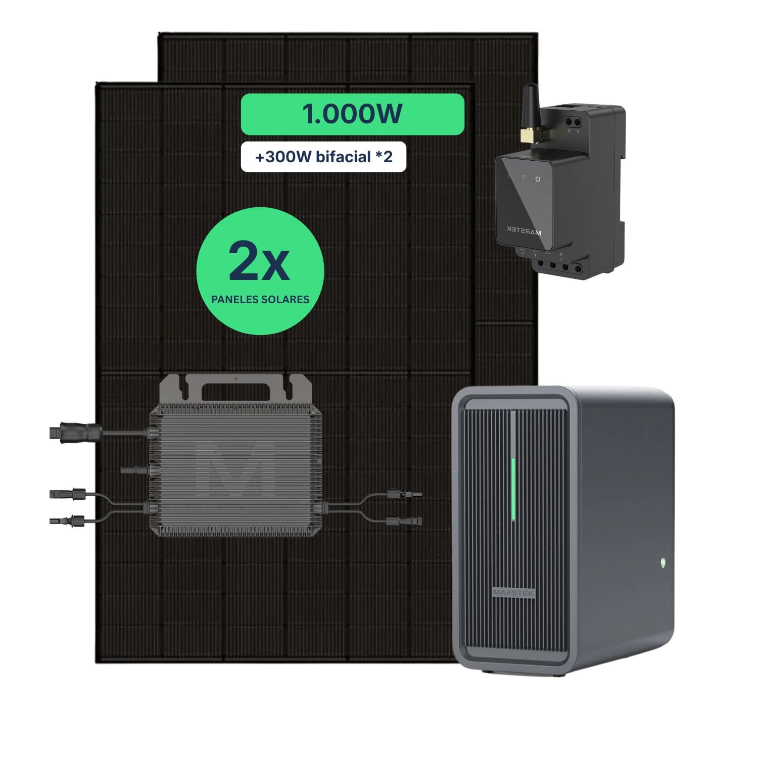 Solfuerza | Solfuerza Lite 1.000 W + Microinversor Marstek 800W + MARSTEK B2500D + Smart Meter  | Plug & Play