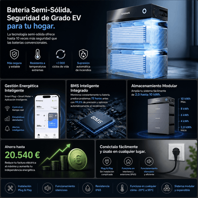 Kit Solar 800W con Batería Sunshare Glory 2.0kWh para Autoconsumo | Plug & Play