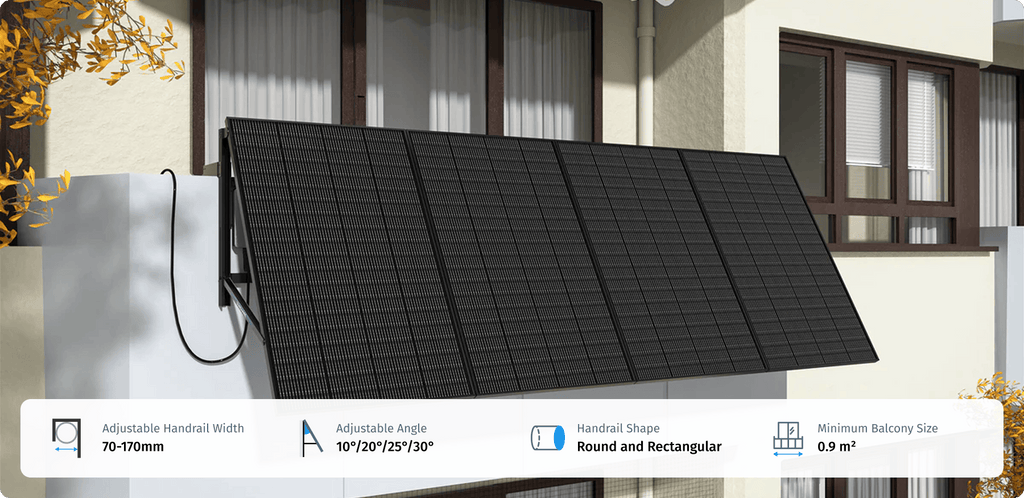 Soporte Ray balcón hormigón Sunshare instalado