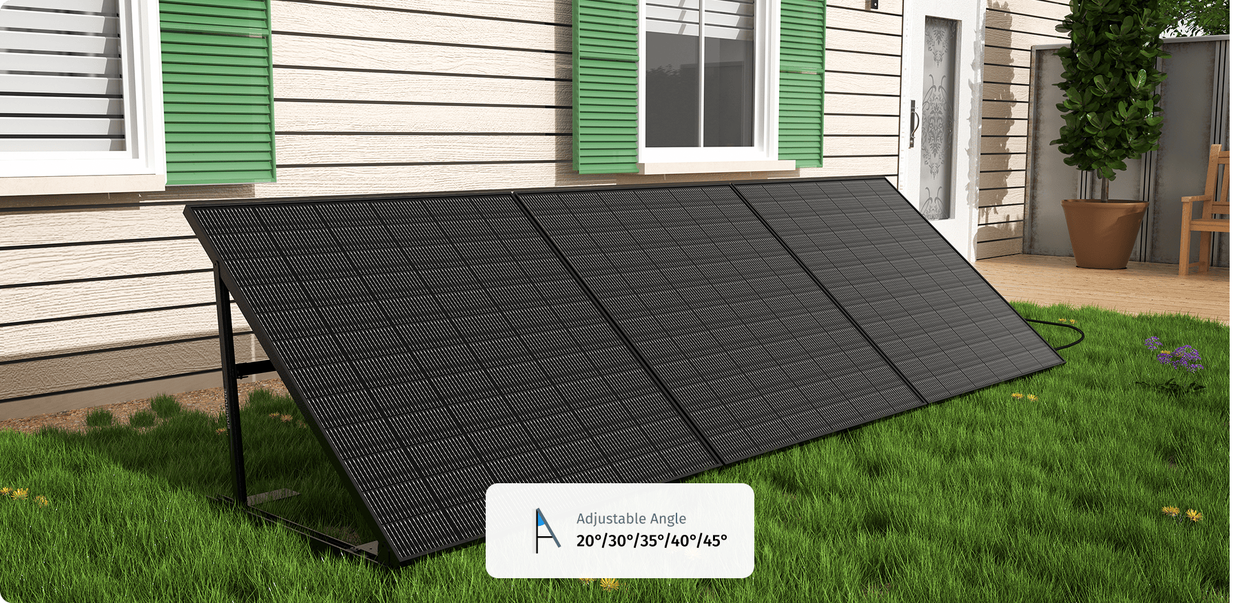Soporte Ray tejado plano jardín Sunshare